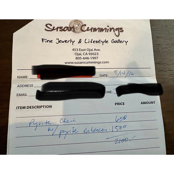 Susan Cummings Pyrite Long Stone Chain Necklace Pendant Ojai Bohemian Healing - Picture 11 of 11